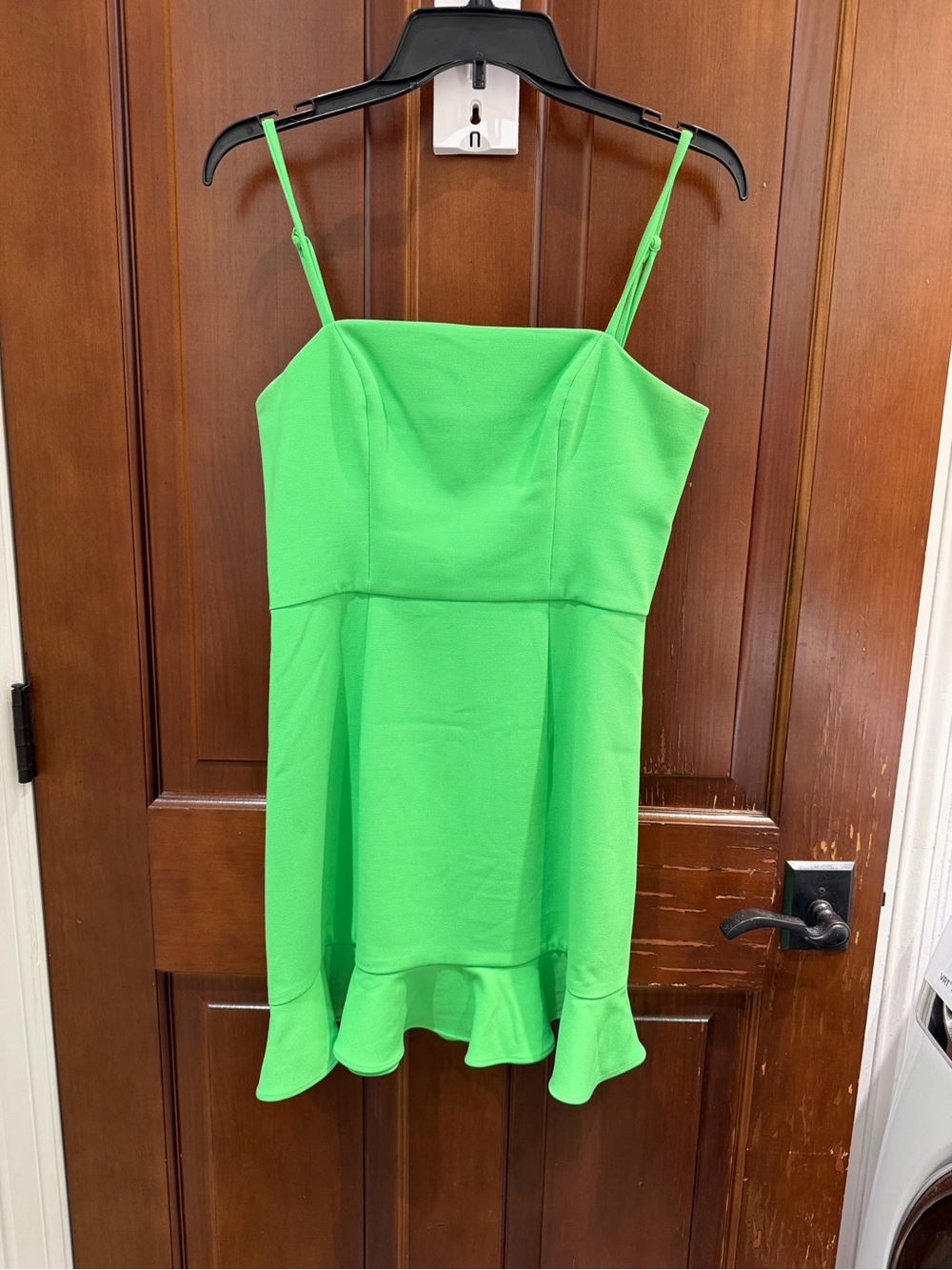 French Connection Green Mini Dress with Spaghetti Straps